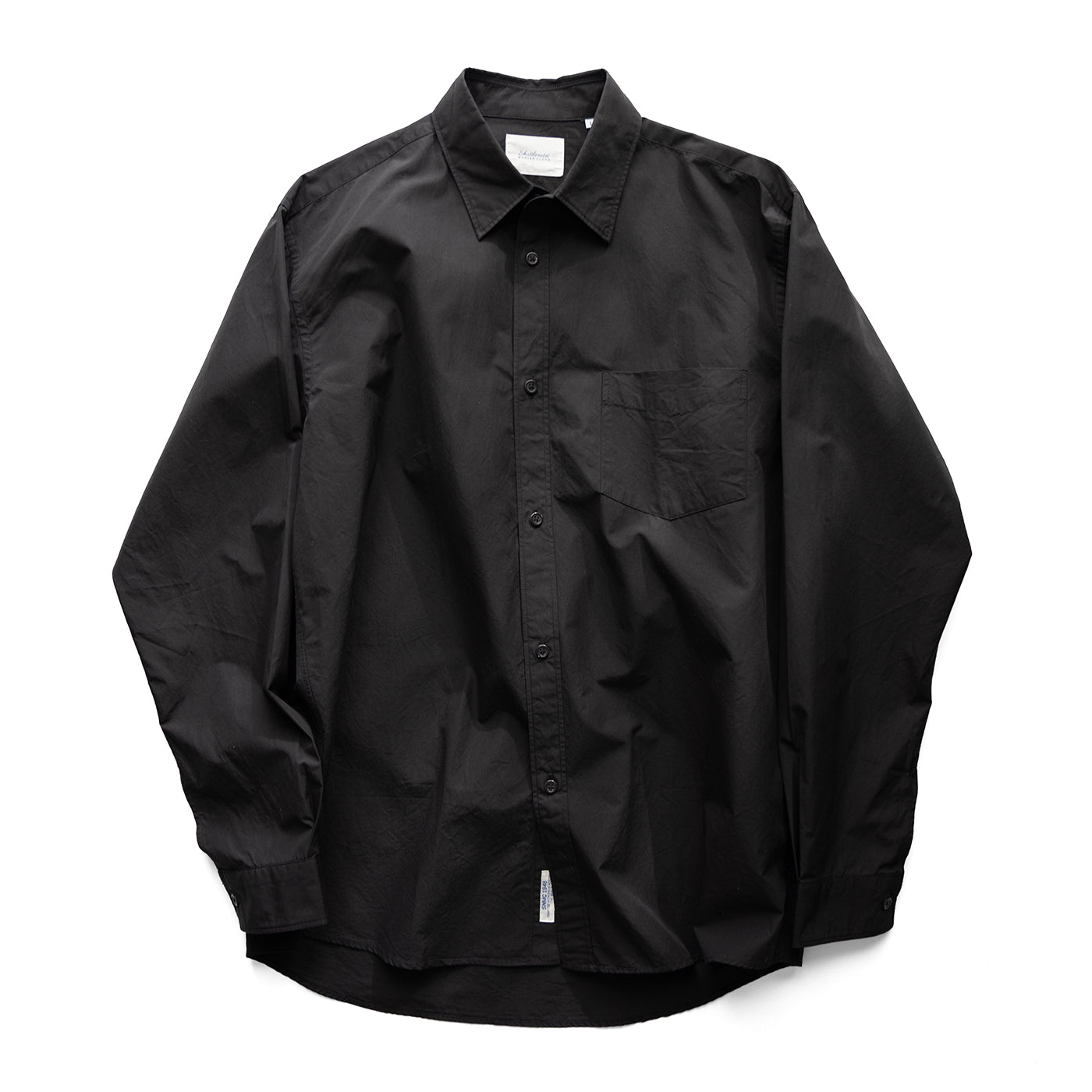 Ultra-Dense Poplin Regular Collar Shirt Black