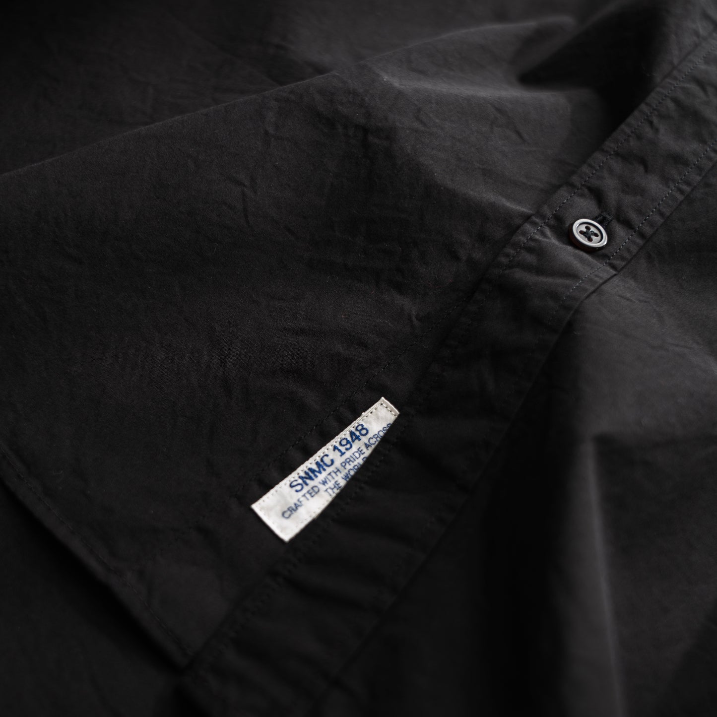 Ultra-Dense Poplin Regular Collar Shirt Black