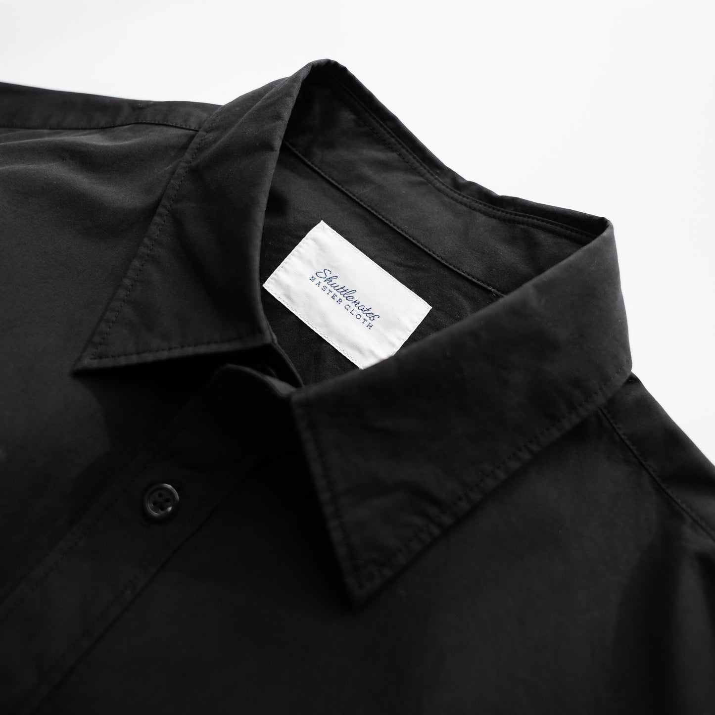 Ultra-Dense Poplin Regular Collar Shirt Black