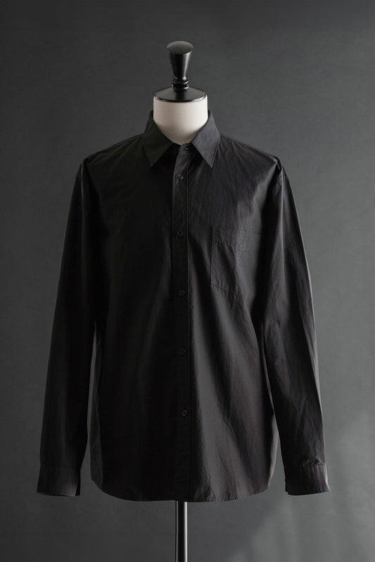Ultra-Dense Poplin Regular Collar Shirt Black