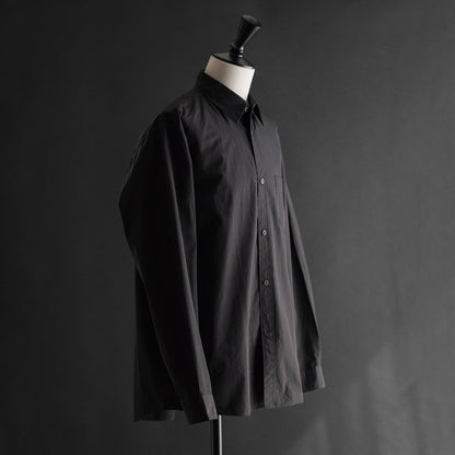 Ultra-Dense Poplin Regular Collar Shirt Black