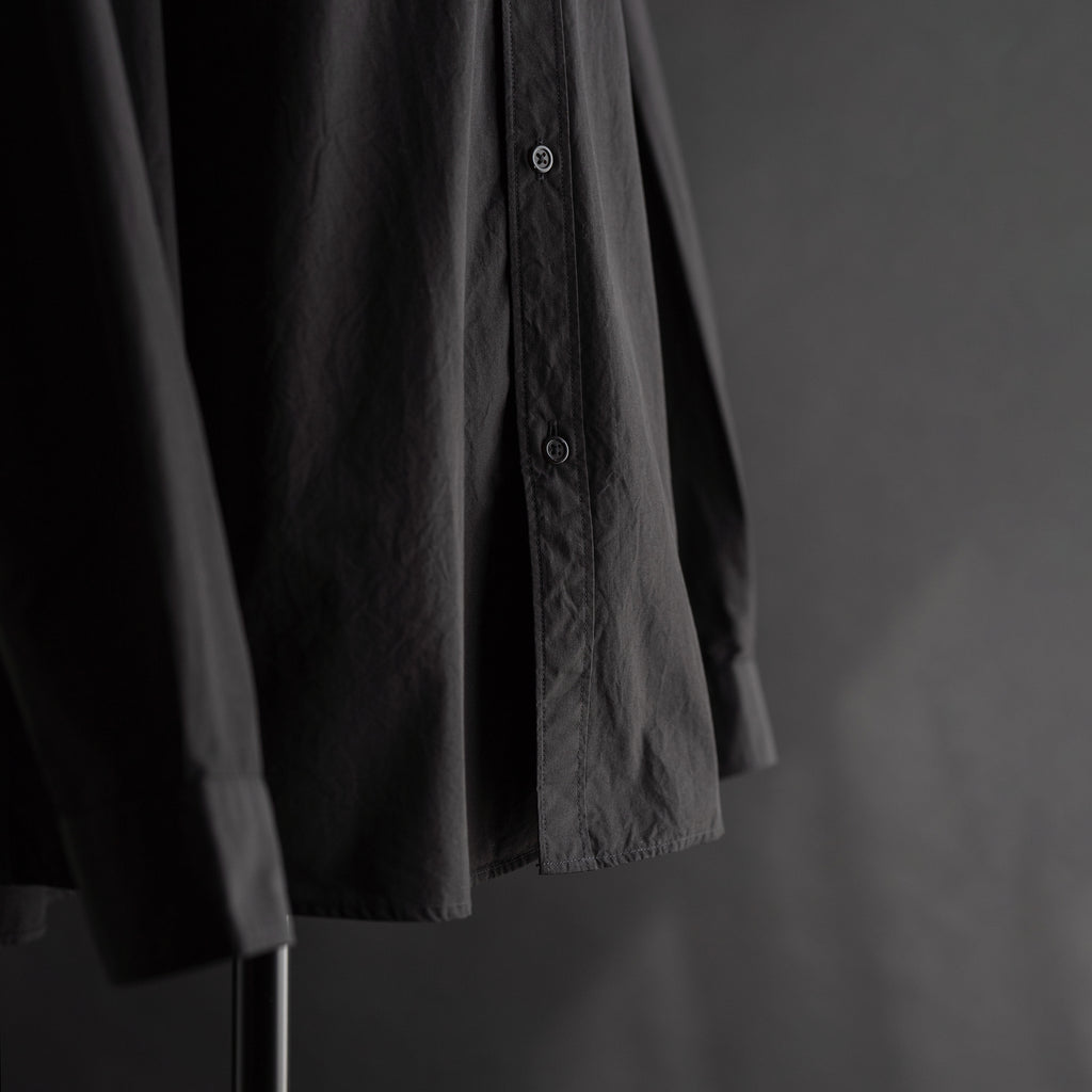 Ultra-Dense Poplin Regular Collar Shirt Black