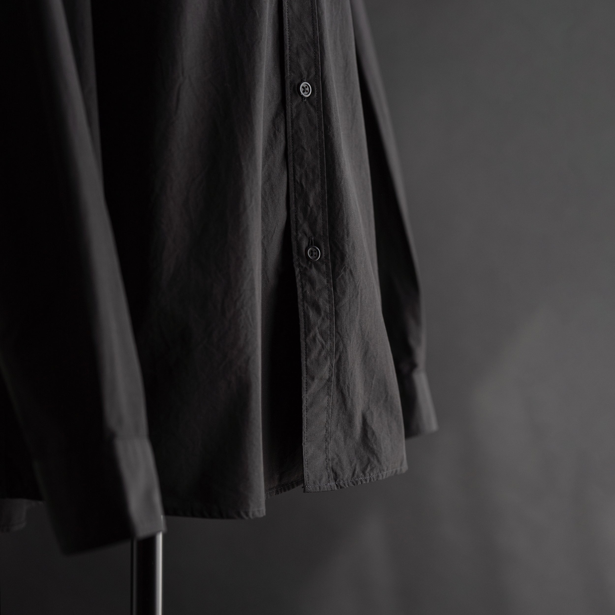 Ultra-Dense Poplin Regular Collar Shirt Black